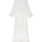 DÔEN Clemencia Dress in Salt white cotton voile with lace panels
