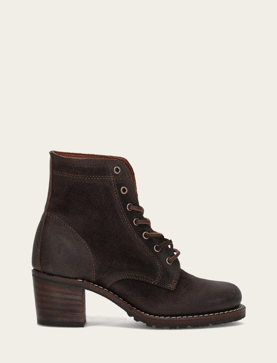 Frye Sabrina 6G Lace Up Booties in Dark Brown - Elsa Dutton Outfits Frye Sabrina 6G Lace Up Booties in Dark Brown - Elsa Dutton Outfits