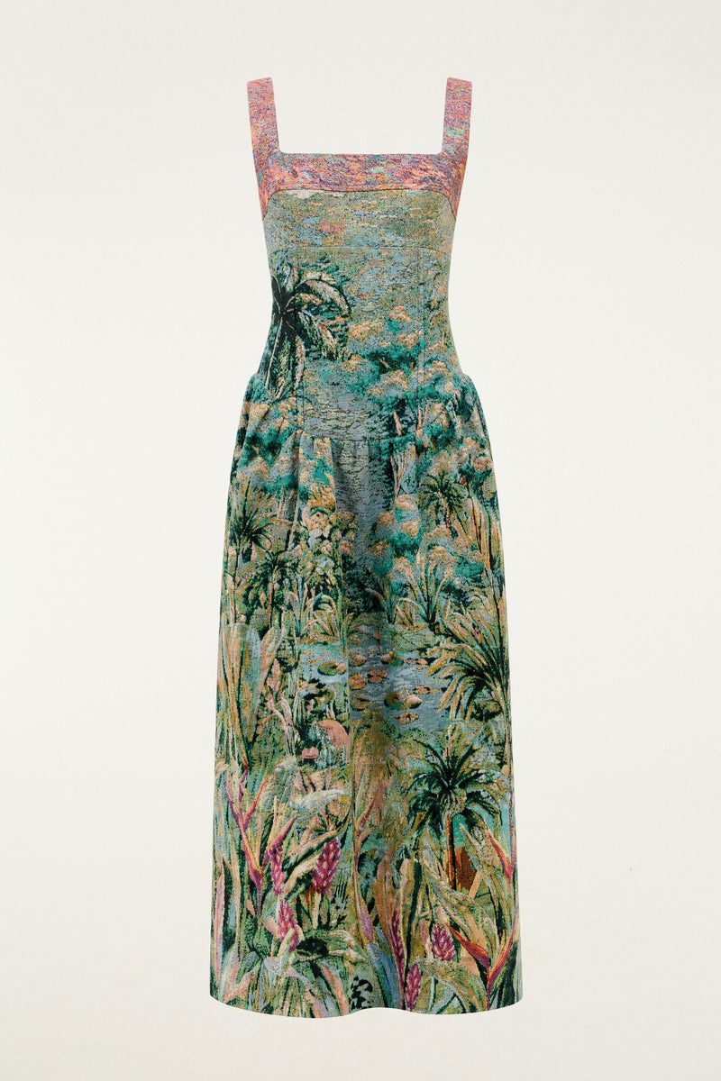 FARM Rio Petricor Jacquard Maxi Dress