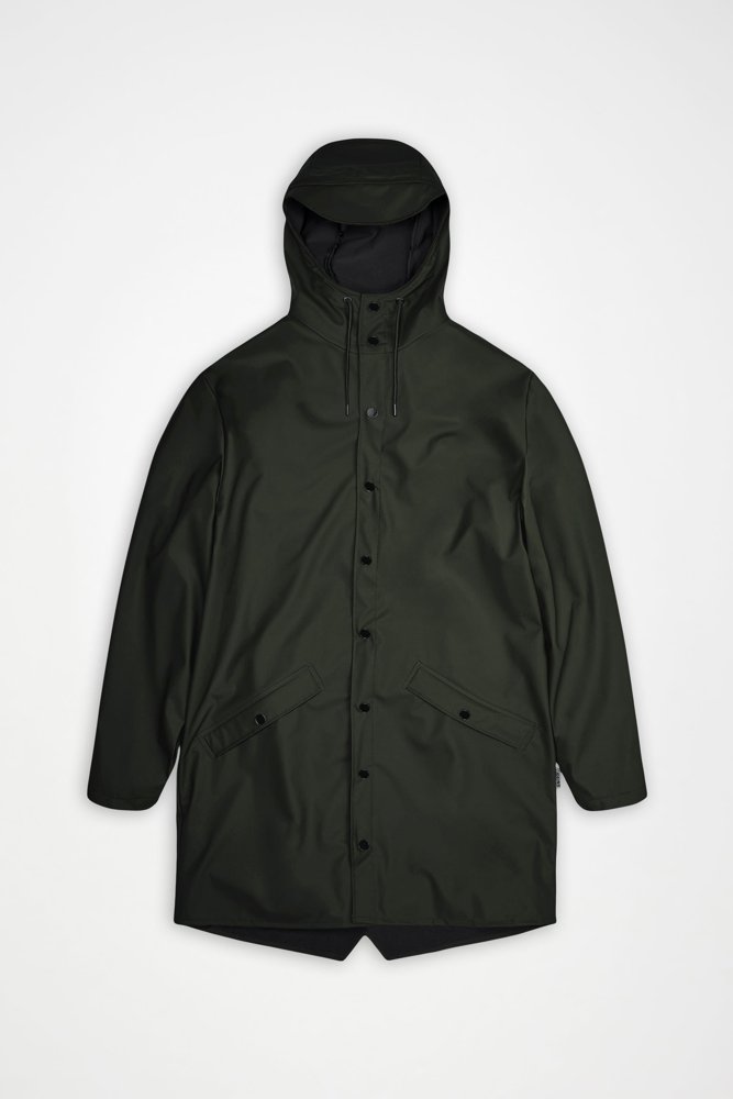 Rains Long Jacket in Green - What to Wear in the Scottish Highlands