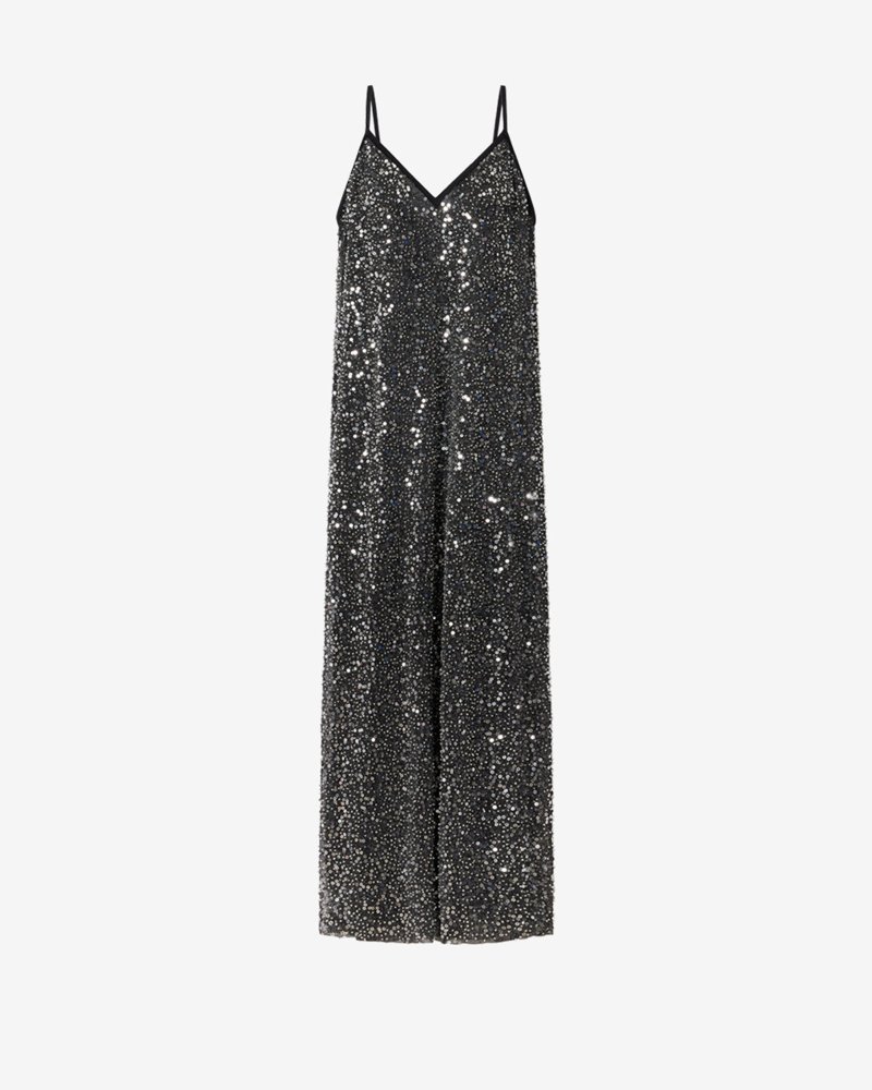 Marant Étoile Nevana silver sequin tulle midi dress - The Holiday Party Dresses Guide Marant Étoile Nevana silver sequin tulle midi dress - The Holiday Party Dresses Guide