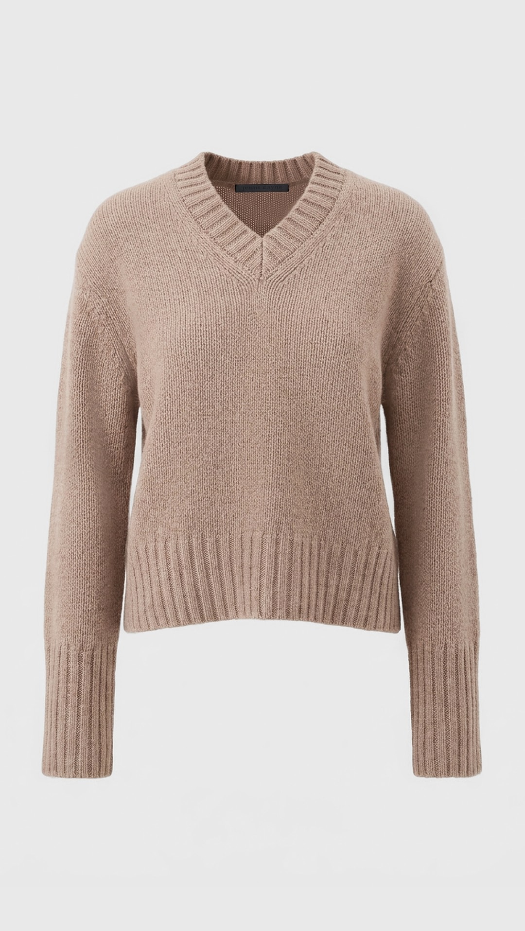 Jenni Kayne almond Cropped Cashmere Jet V Neck