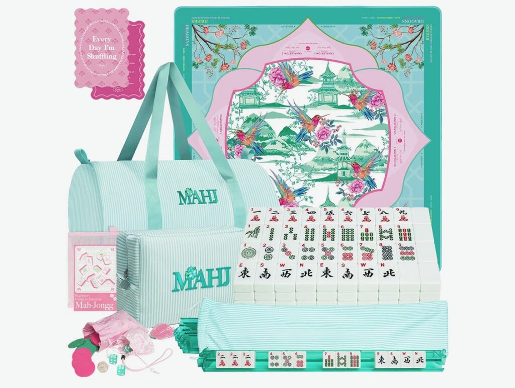 Kaitiaki complete American mahjong set in Lake teal product photo
