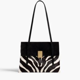 Khaite Soft Blake Small Shoulder Bag in Zebra Print