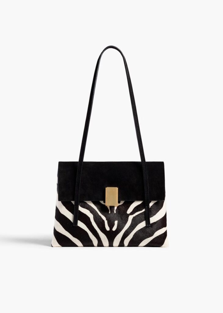 Khaite Soft Blake Small Shoulder Bag in Zebra Print
