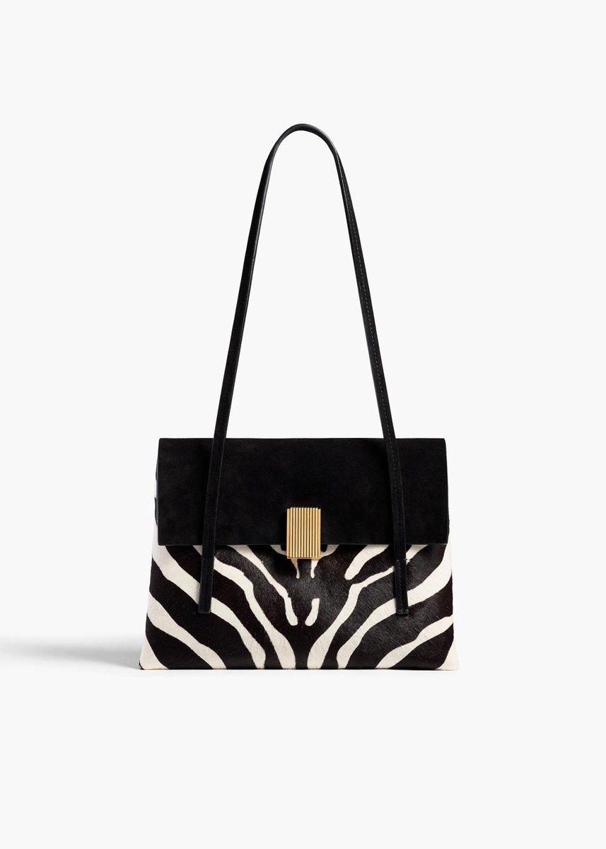 Khaite Soft Blake Small Shoulder Bag in Zebra Print