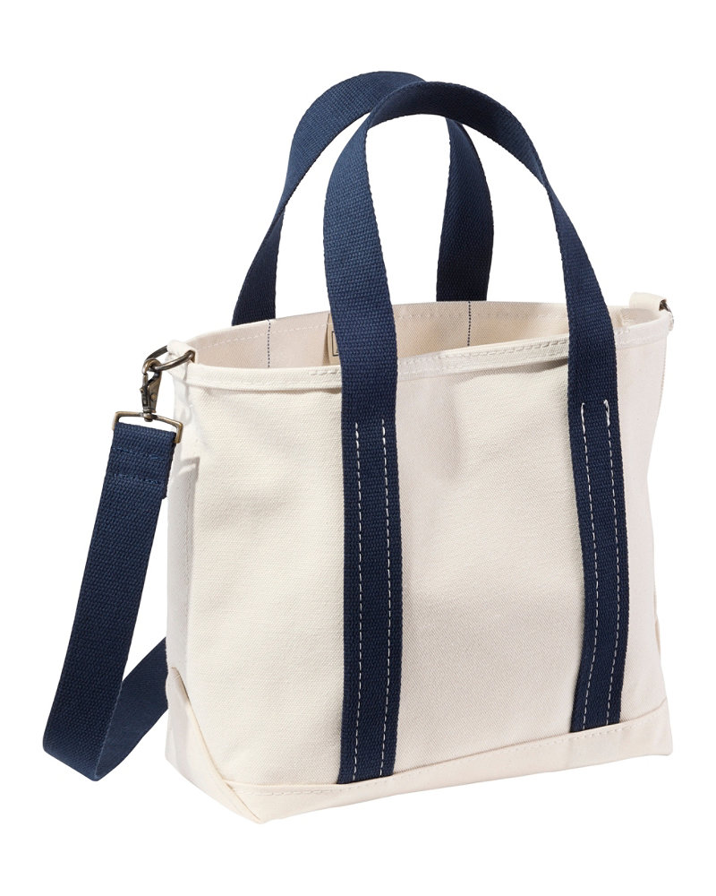 L.L.Bean Boat and Tote Crossbody Plus, Medium with Pocket in Blue - Boatkin Totes with Color, Charms and Character