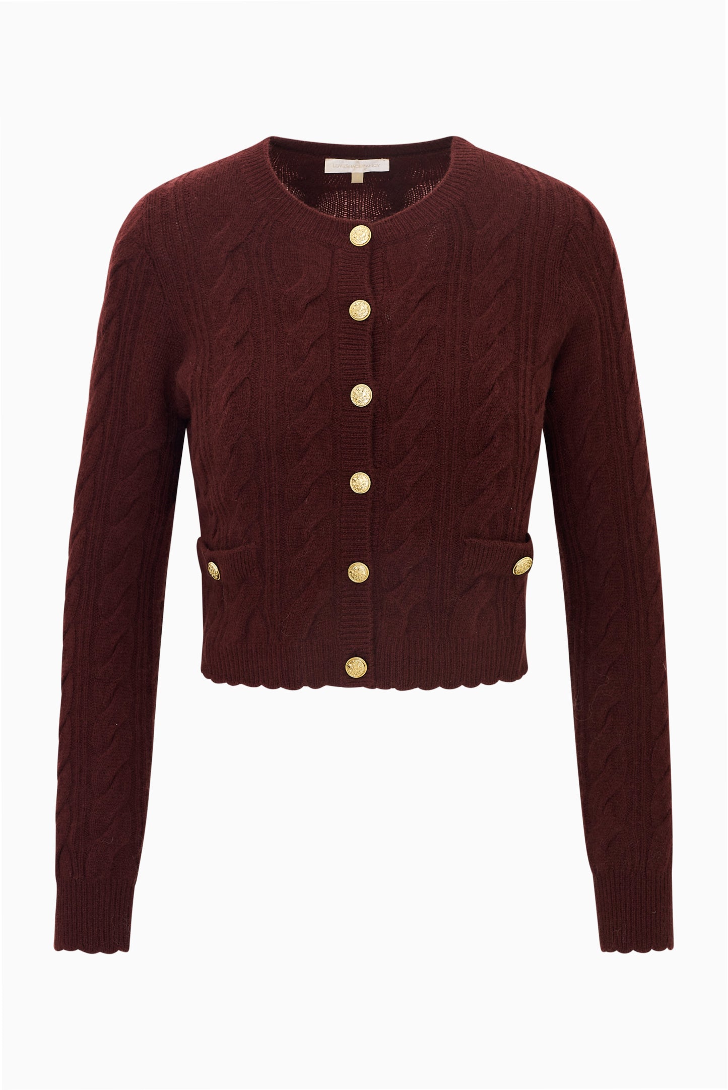 Date night outfits: LoveShackFancy Eugenie Cable-Knit Cardigan in Cinnabar Date night outfits: LoveShackFancy Eugenie Cable-Knit Cardigan in Cinnabar