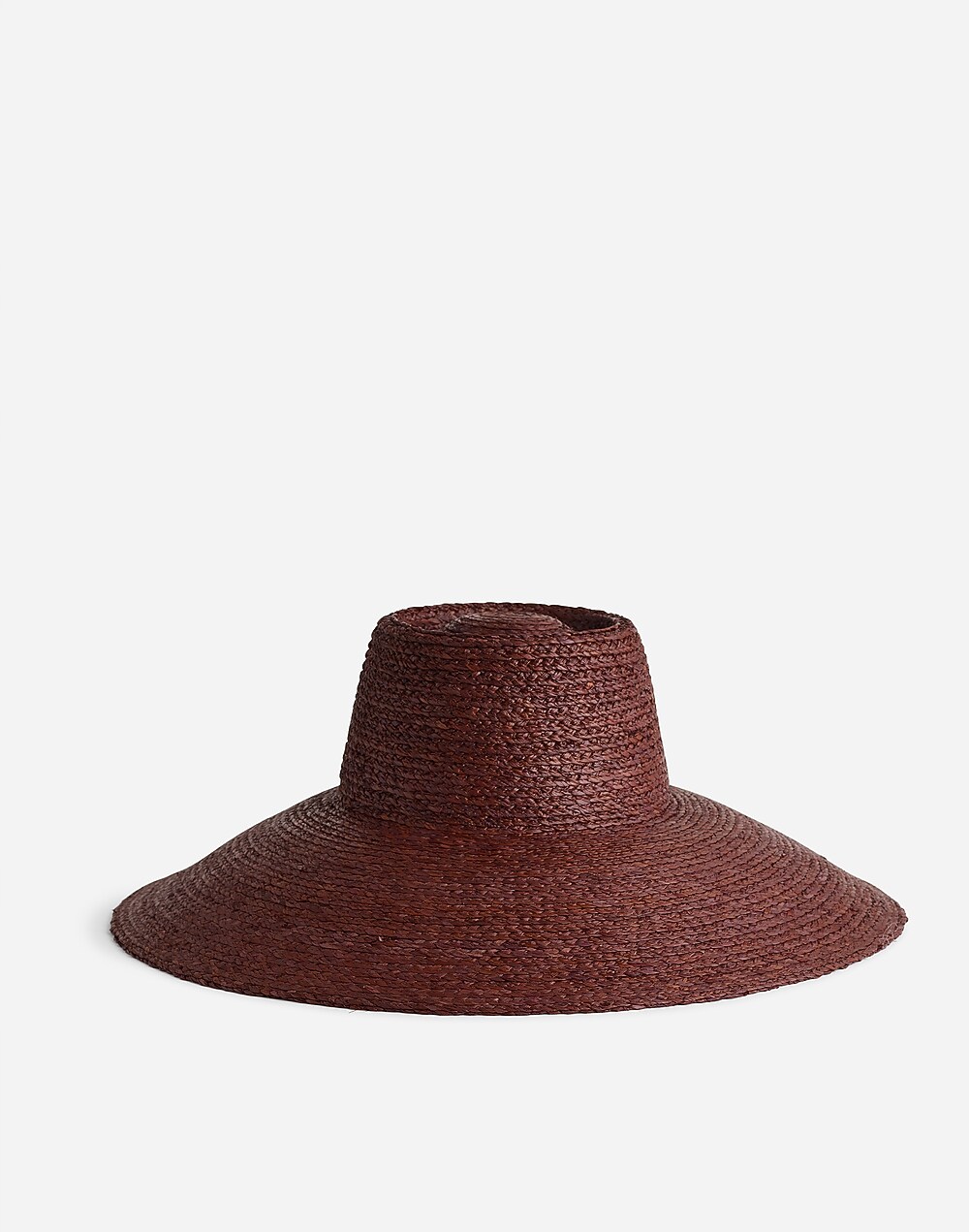 Madewell Long-Brim Raffia Hat in Dark Carob
