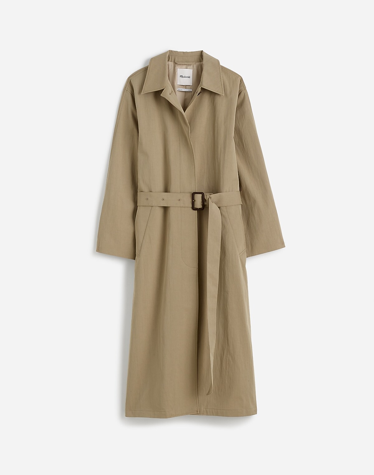 Madewell single-breasted trench coat in khaki - what to wear on travel days