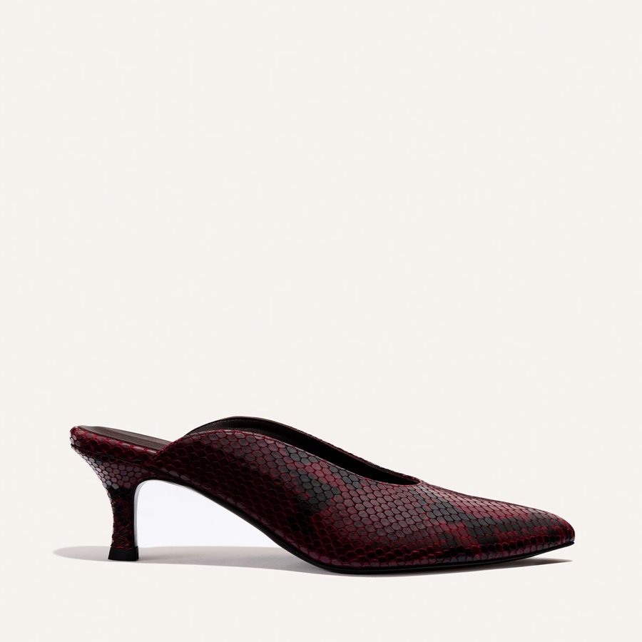 Margaux Parlor Mule in Burgundy Python - The Century City Mall Holiday Guide and Lunch at Ramen Nagi Margaux Parlor Mule in Burgundy Python - The Century City Mall Holiday Guide and Lunch at Ramen Nagi