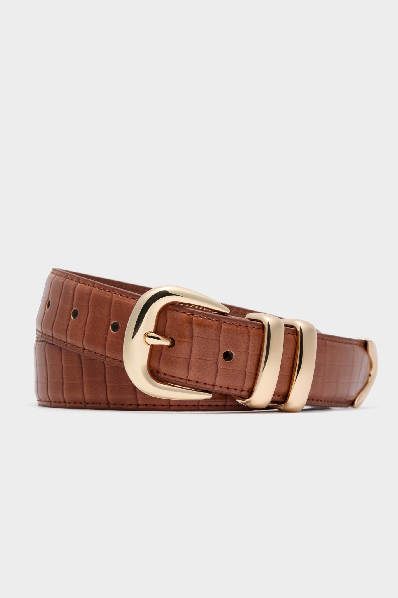 Tuckernuck croc-embossed western belt in brown - Monica Dutton outfits Tuckernuck croc-embossed western belt in brown - Monica Dutton outfits