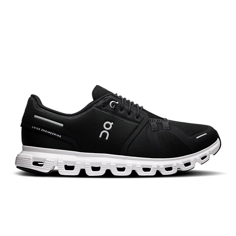 On Cloud 6 women's running shoe in black and white