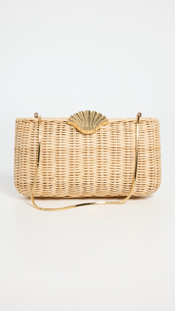 Poolside Classica woven shell clutch