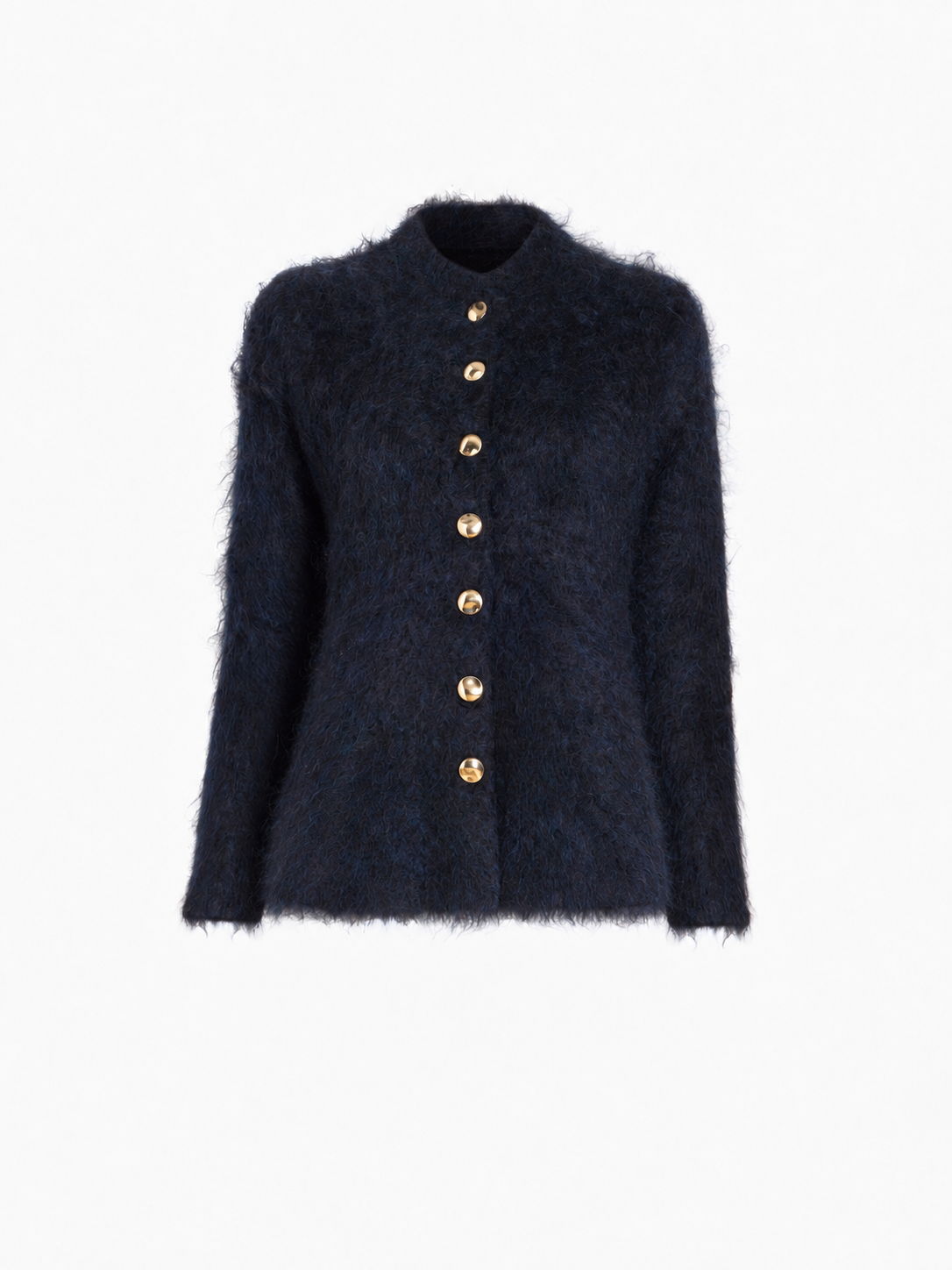 Proenza Schouler Aniza cardigan in brushed mohair, Navy / Black