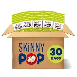 SkinnyPop Original popcorn box with 30 individual bags