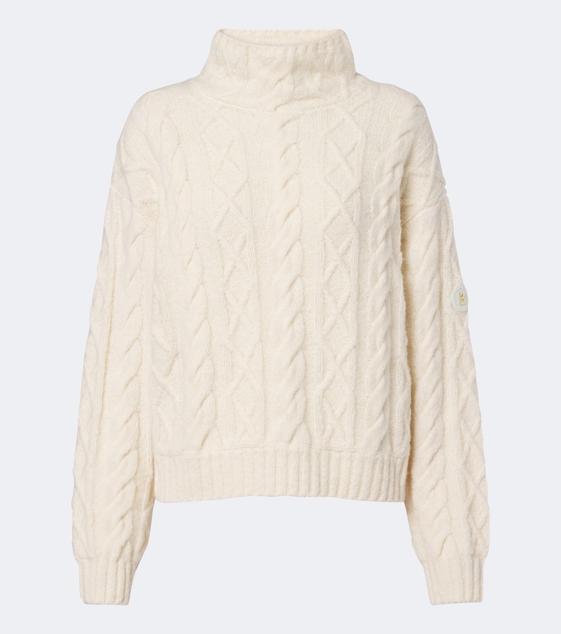 Bogner Malene Cream Cable-Knit Wool-Blend Turtleneck