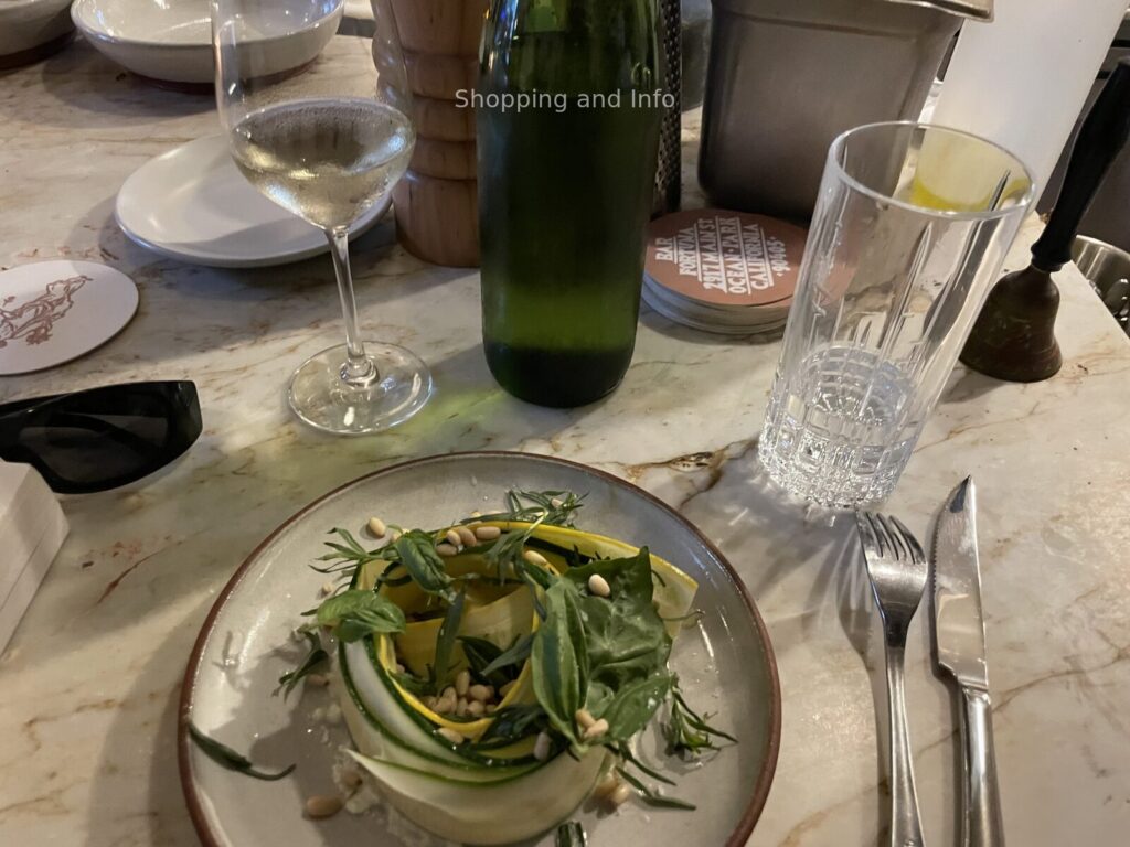Bar Fortuna Santa Monica zucchini ribbon salad with pine nuts - original photo Shopping and Info