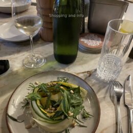 Bar Fortuna Santa Monica zucchini ribbon salad with pine nuts - original photo Shopping and Info