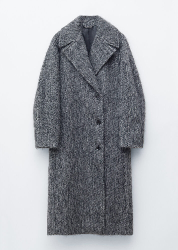& Other Stories Brushed Wool Blend Coat in Dark Grey product photo & Other Stories Brushed Wool Blend Coat in Dark Grey product photo