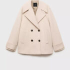 Mango ivory double-breasted wool blend coat product photo