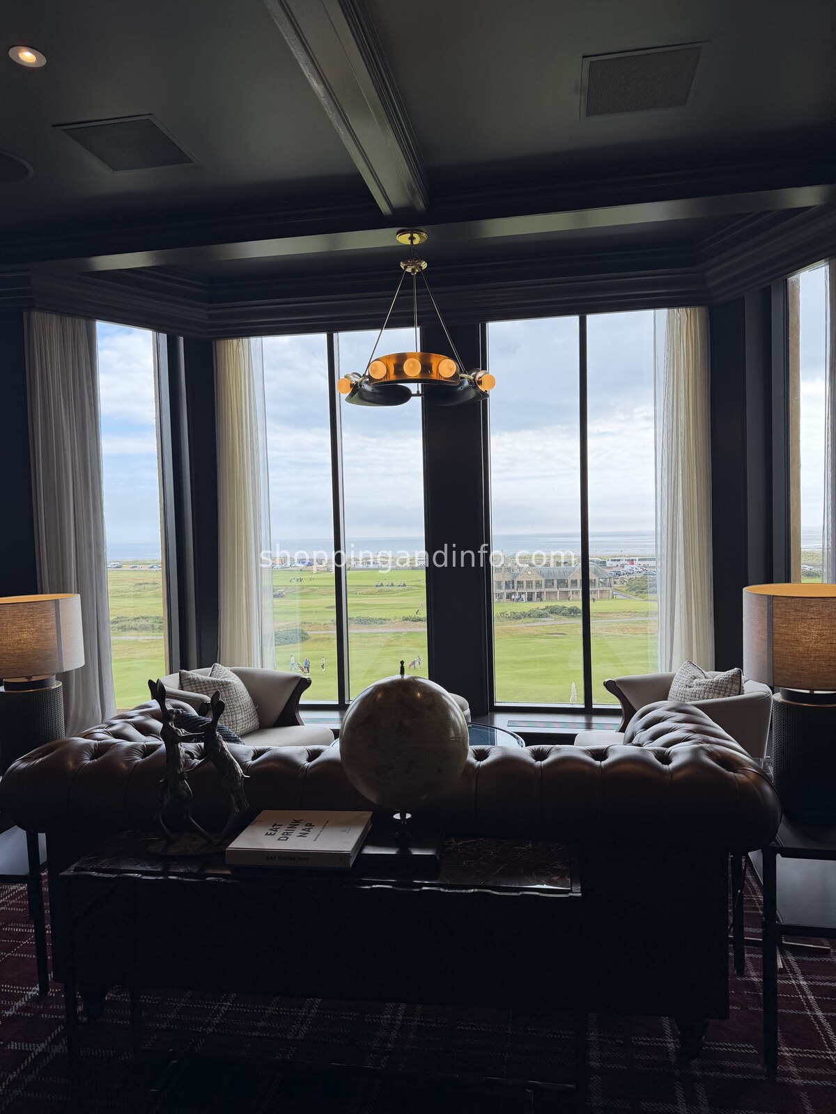 A lounge overlooking the course at the Old Course Hotel - Scottish Designers