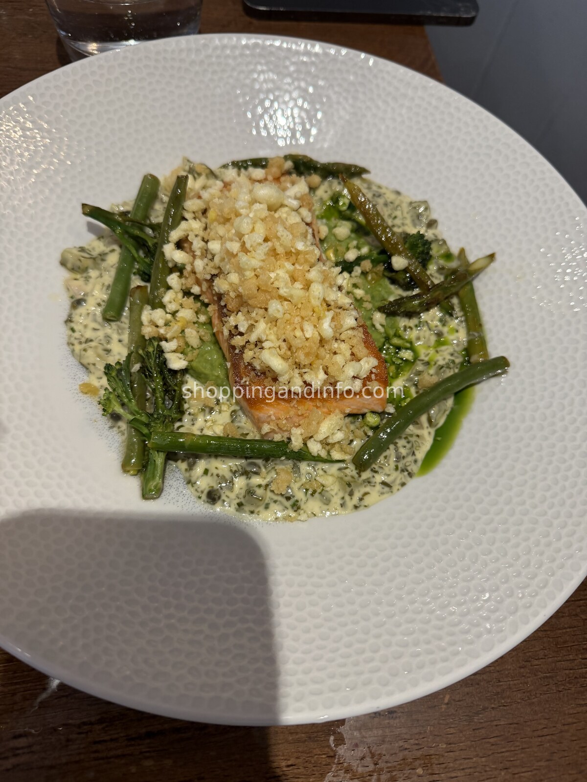 A fish plate with green vegetables on the Scotland trip - Scottish Designers