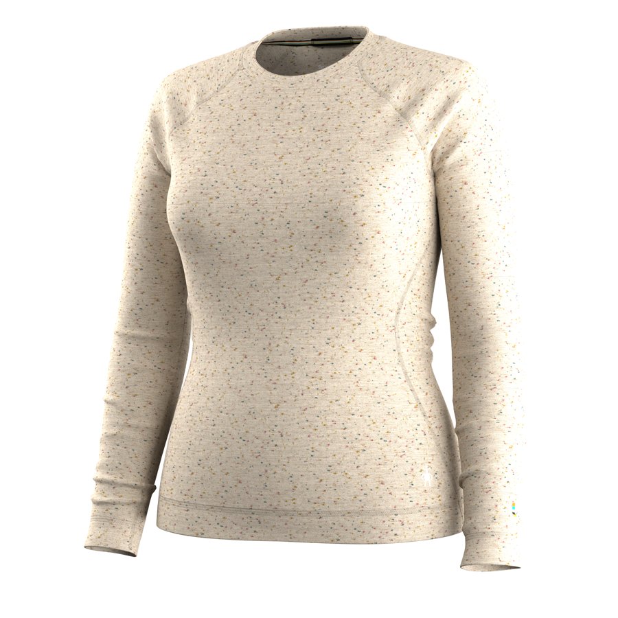 Smartwool Classic Thermal Merino Base Layer Crew in Almond Donegal - Aspen in Winter Smartwool Classic Thermal Merino Base Layer Crew in Almond Donegal - Aspen in Winter