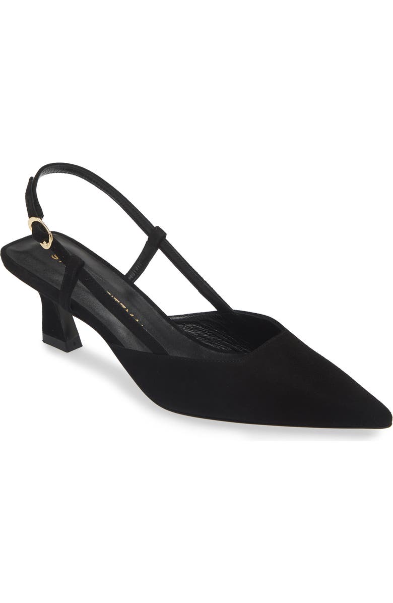Date night outfits: Stuart Weitzman Vinnie 50 Slingback Pump in Black Suede Date night outfits: Stuart Weitzman Vinnie 50 Slingback Pump in Black Suede