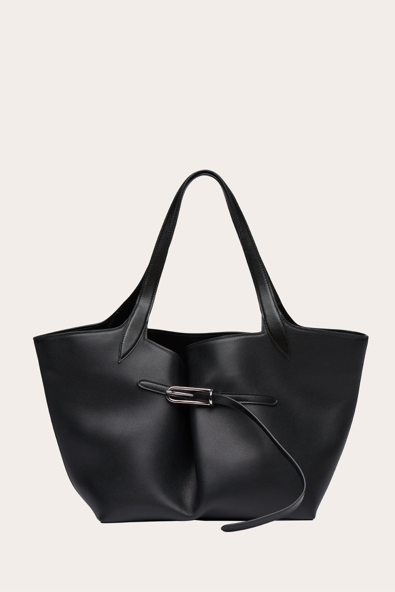 Liffner belted tote in black - minimalist bags inspired by The Row's Margaux