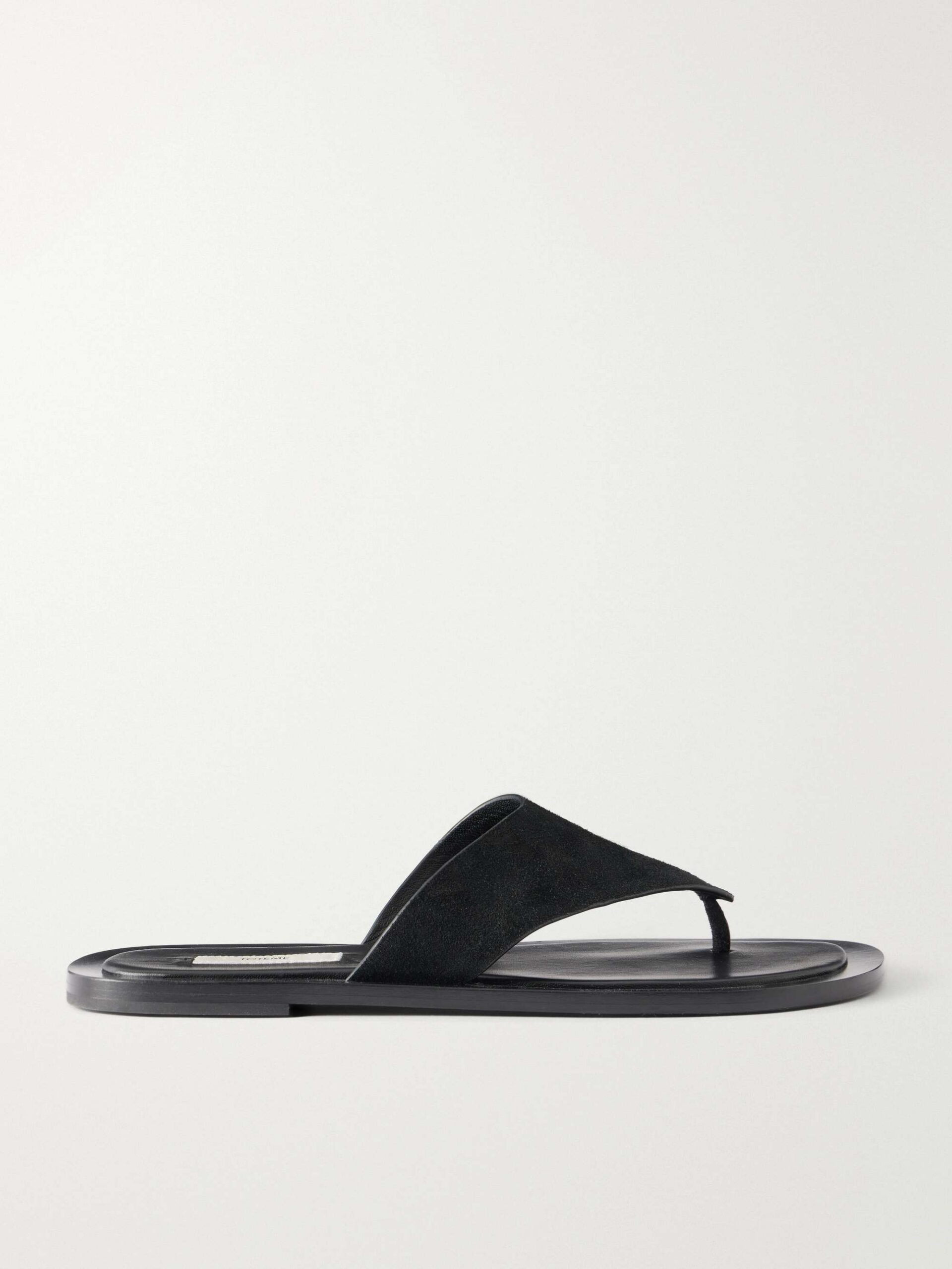 Totême suede thong sandals in black