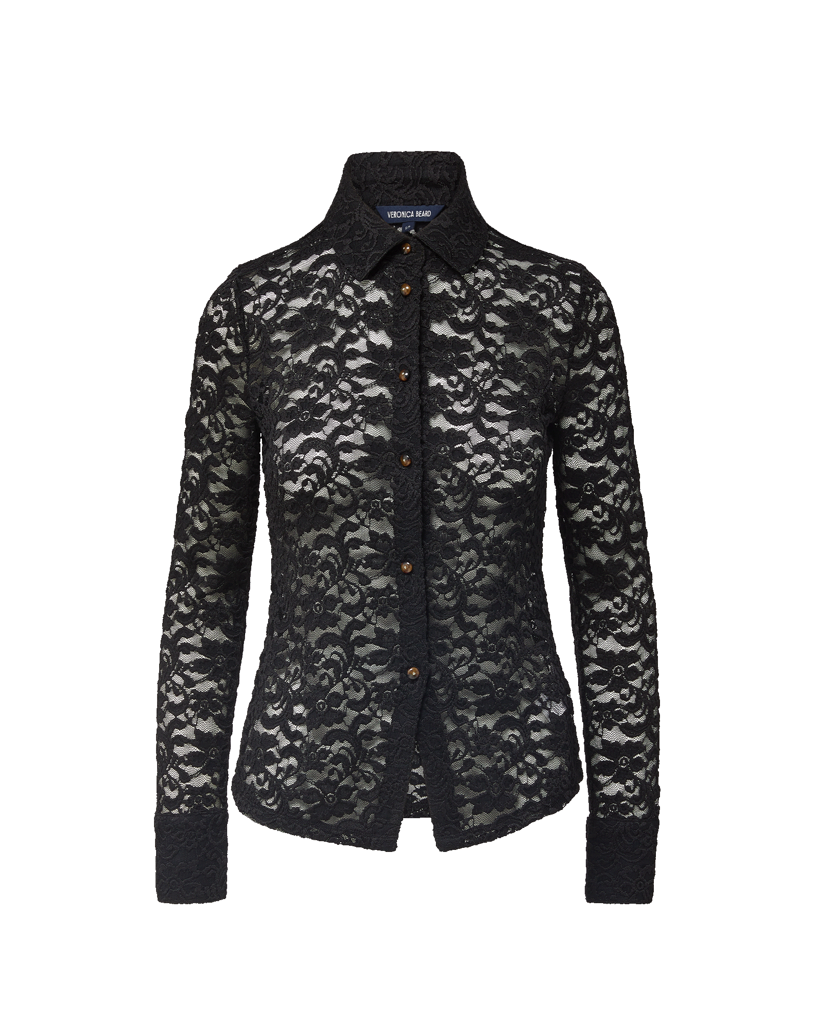 Date night outfits: Veronica Beard Wittaker Lace Button-Down Blouse in Black Date night outfits: Veronica Beard Wittaker Lace Button-Down Blouse in Black
