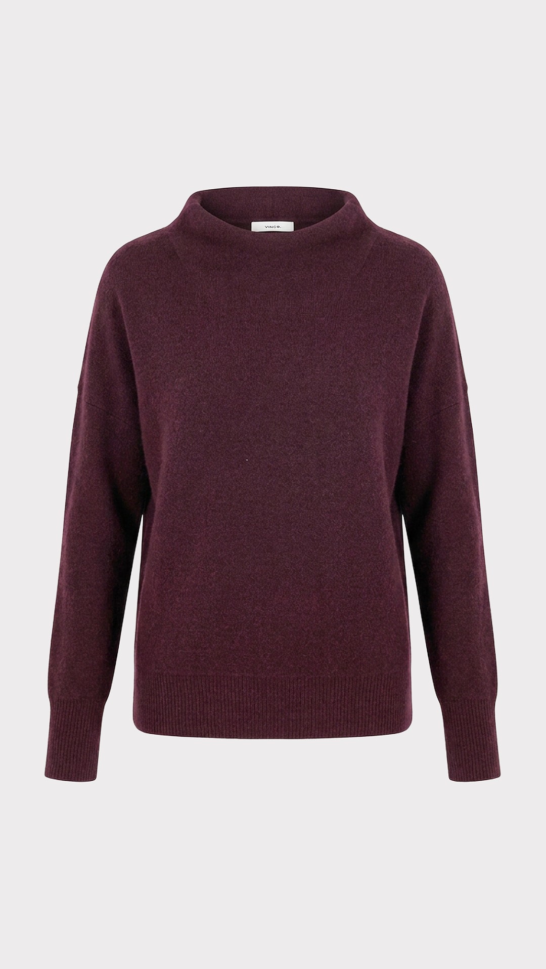 Vince Blackberry boiled cashmere funnel-neck pullover